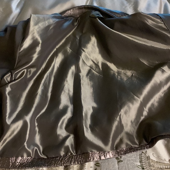 Bronze Gold Leather 1980s Glam Rock Leather Jacket - Picture 12 of 14